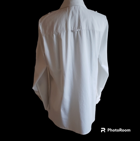 DENIM&CO TUNIC SHIRT WHITE SZ M-L - Picture 3 of 10